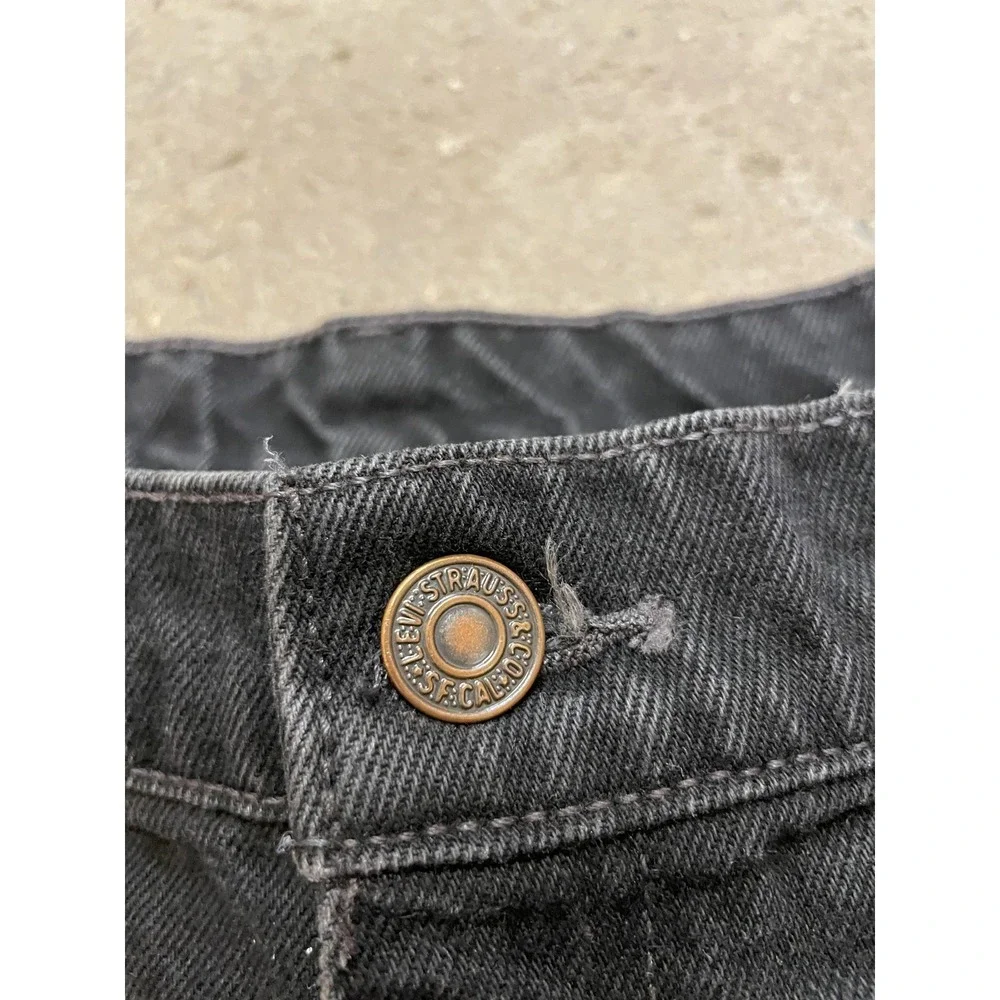 Levis 512 Jeans Womens 14 Petite Black Charcoal Wash Slim Fit Straight Leg Denim